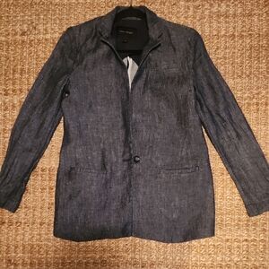 Banana Republic Blue Chambrey Blazer Classic Suit Jacket Casual Size 4